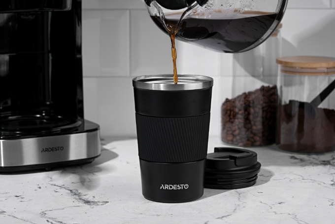 ARDESTO Travel mug Urban 380 ml, black, s/s