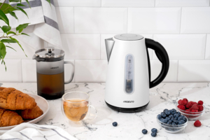 ARDESTO electric kettle, 1.7L, metal, Strix, white