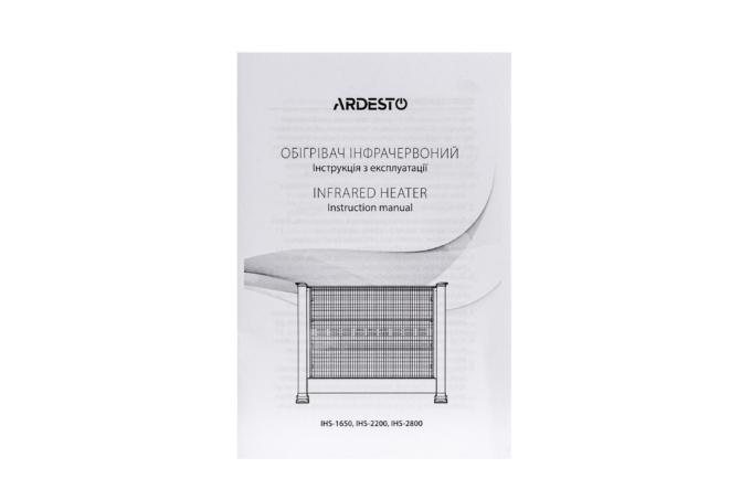 ARDESTO Обігрівач інфрачервоний кварцевий, 22м2, 2200Вт, мех. упр-ння, підлоговий, чорний