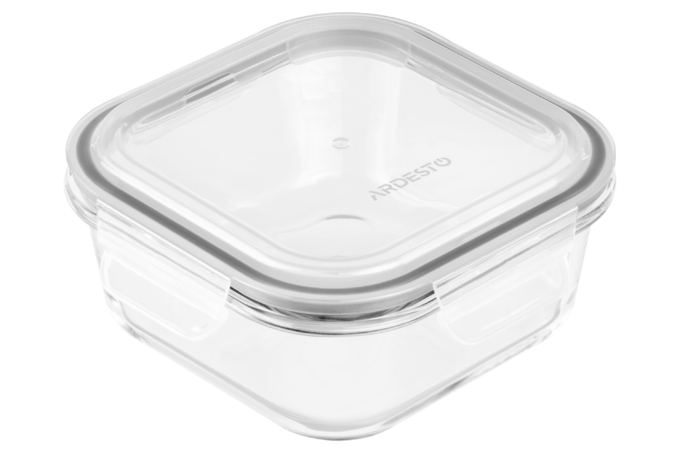 ARDESTO Container for storage Gemini 800 ml, square, borosilicate glass