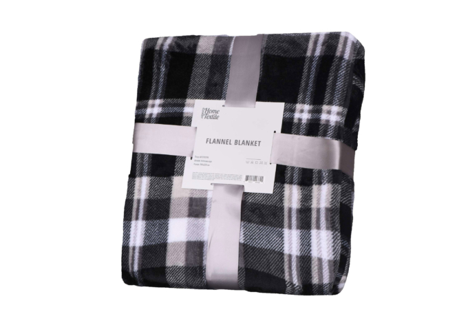 ARDESTO Плед Flannel, 200х220см, клетка серая, 100% полиэстер