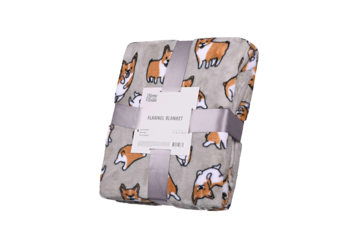 ARDESTO Плед Flannel, 160х200см, корги, 100% полиэстер