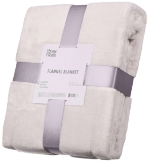 ARDESTO Flannel blanket, 200x220cm, ivory, 100% polyester