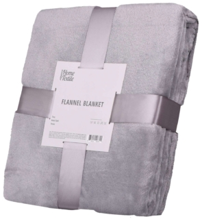 ARDESTO Flannel blanket, 200x220cm, grey, 100% polyester