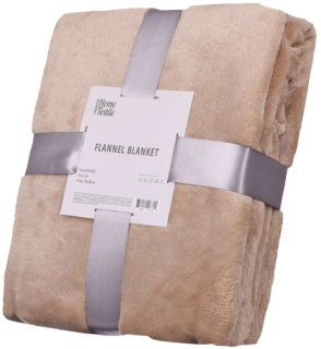 ARDESTO Flannel blanket, 160x200cm, beige, 100% polyester