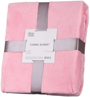 ARDESTO Flannel blanket, 200x220cm, pink, 100% polyester