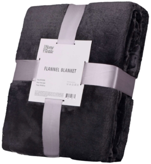 ARDESTO Flannel blanket, 160x200cm, dark grey, 100% polyester