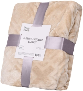 ARDESTO Embossed blanket, 160x200cm, taupe, 100% polyester