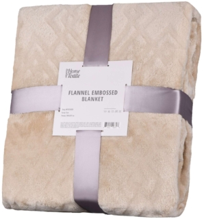 ARDESTO Embossed blanket, 200x220cm, taupe, 100% polyester