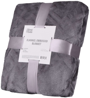 ARDESTO Embossed blanket, 160x200cm, grey, 100% polyester