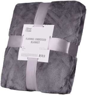 ARDESTO Embossed blanket, 200x220cm, grey, 100% polyester