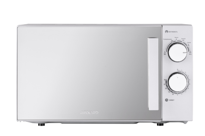 ARDESTO Microwave oven, 20L, mechanical control, 800W, handle opening, silver