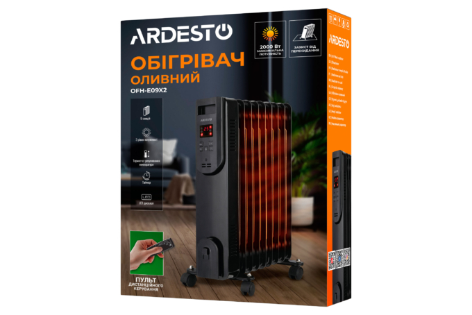 ARDESTO Масляный радиатор OFH-E09X2, 9 секций, 2000 Вт