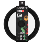 ARDESTO Universal lid Black Mars Smart 24/26/28 cm, glass, silicone