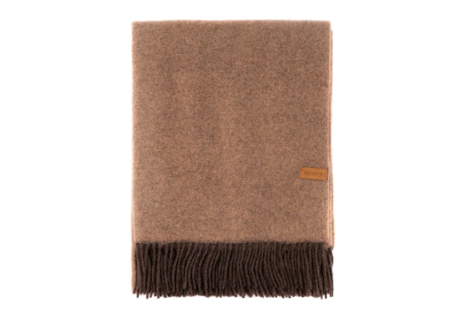 ARDESTO Blanket Leonardo Doubleface, 140x200cm, 100% wool, brown-beige