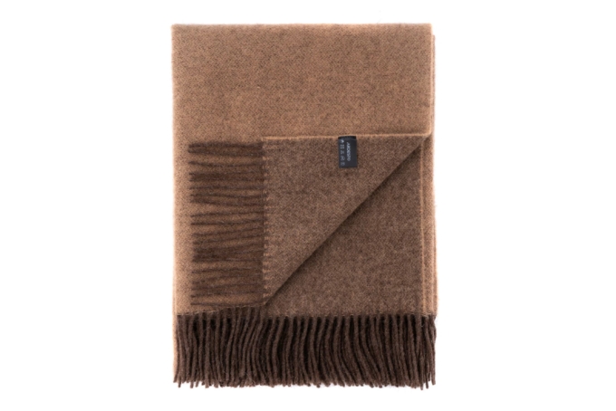 ARDESTO Blanket Leonardo Doubleface, 140x200cm, 100% wool, brown-beige