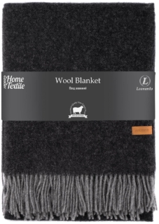 ARDESTO Blanket Leonardo Doubleface, 140x200cm, 100% wool, dark grey-grey