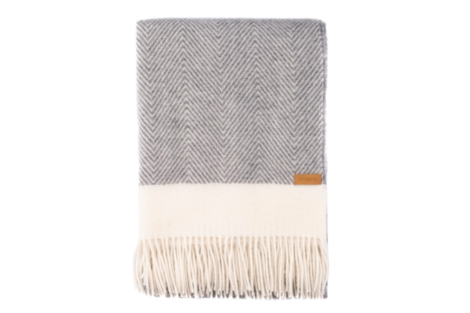 ARDESTO Blanket Leonardo Bianco, 140x200cm, 100% wool, grey