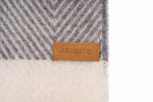 ARDESTO Blanket Leonardo Bianco, 140x200cm, 100% wool, grey