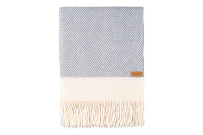 ARDESTO Blanket Leonardo Bianco, 140x200cm, 100% wool, blue