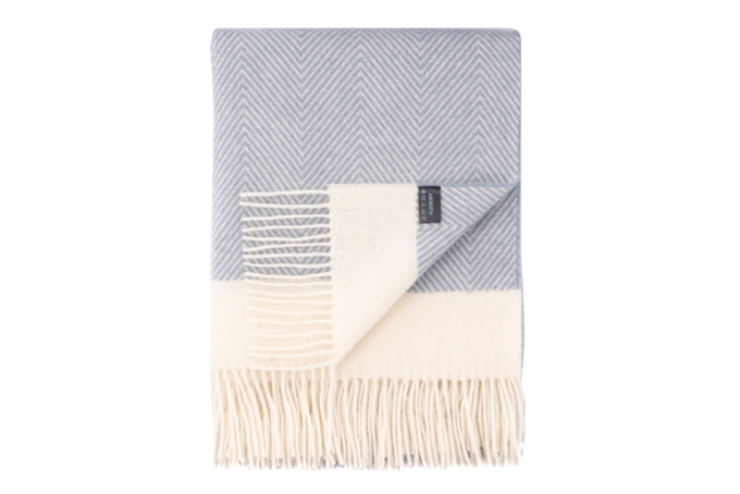 ARDESTO Blanket Leonardo Bianco, 140x200cm, 100% wool, blue