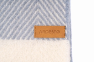 ARDESTO Blanket Leonardo Bianco, 140x200cm, 100% wool, blue