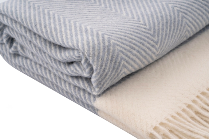 ARDESTO Blanket Leonardo Bianco, 140x200cm, 100% wool, blue