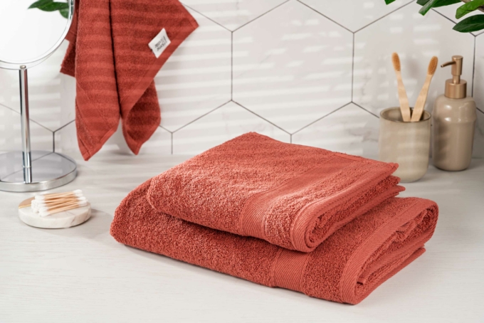 ARDESTO Terry towel SuperSoft, terracotta, 30x50cm, 100% cotton