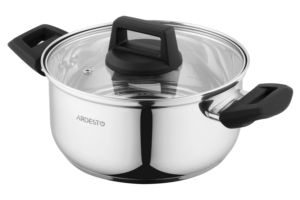 ARDESTO Casserole Gemini, glass lid, 2.9 l, stainless steel