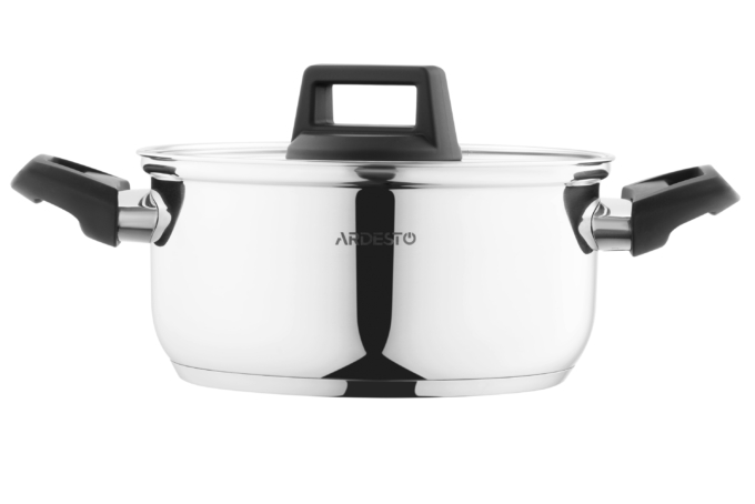 ARDESTO Casserole Gemini, glass lid, 2.9 l, stainless steel