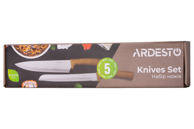 ARDESTO Midori Knives Set 5 pcs, stainless steel, plastic