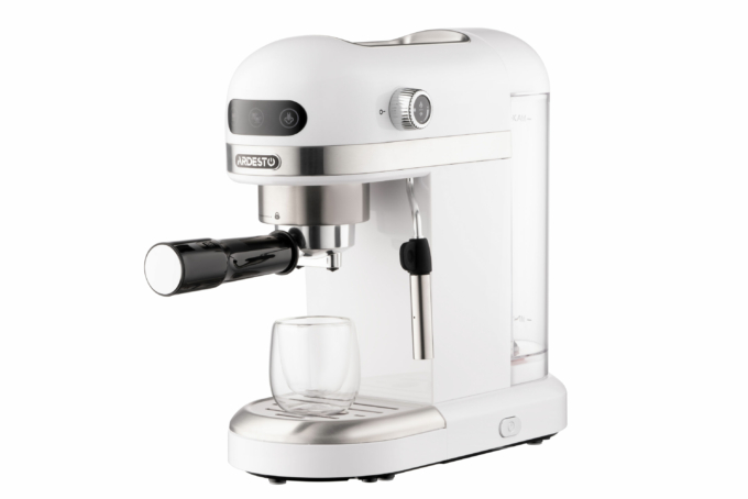 ARDESTO coffe maker carob YCM-E1500, 1.4L, ground, hand capuchino maker, cup warmer, white