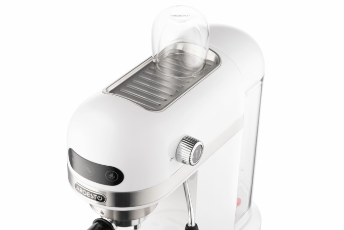 ARDESTO coffe maker carob YCM-E1500, 1.4L, ground, hand capuchino maker, cup warmer, white