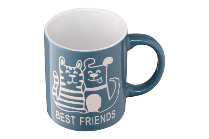 ARDESTO Mug Best friends, 330 ml, blue, ceramics