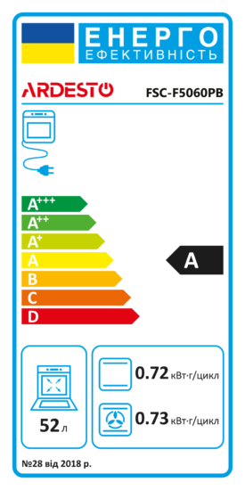 ARDESTO Плита комби, 52л, 50×60см, конвекция, чугун, подсветка, форсунки LPG (подключение газового баллона), черный