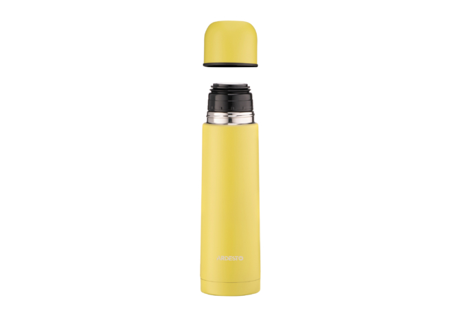 ARDESTO Thermal Bottle Bright City 500 ml, yellow, stainless steel