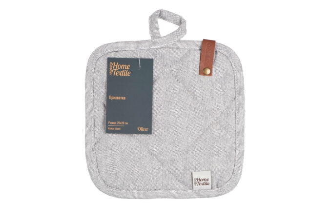 ARDESTO Potholder Oliver, 20x20cm, 100% cotton, filling: batting, gray