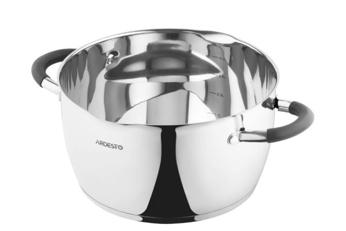 ARDESTO Casserole Gemini, glass lid, 5.5 l, stainless steel