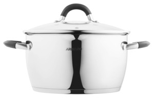 ARDESTO Casserole Gemini, glass lid, 5.5 l, stainless steel