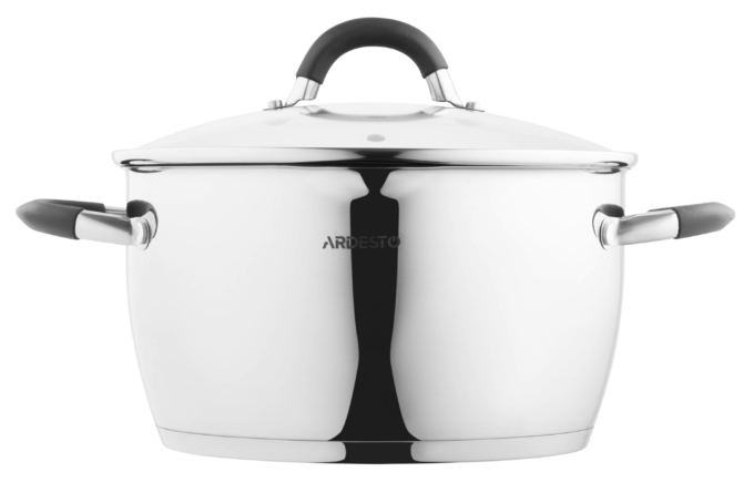 ARDESTO Casserole Gemini, glass lid, 5.5 l, stainless steel