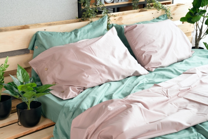 ARDESTO Duvet Cover Mix&Match, sateen, sage, 160x220cm, 100% cotton