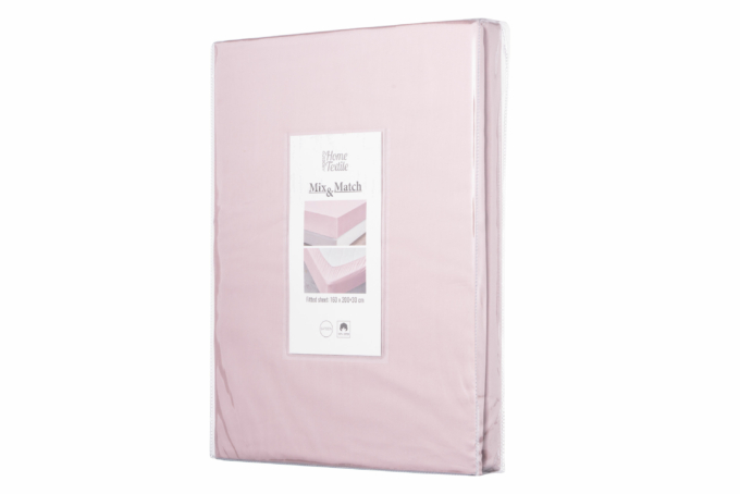 ARDESTO Fitted Sheet Mix&Match, sateen, blush, 160×200+30cm, 100% cotton