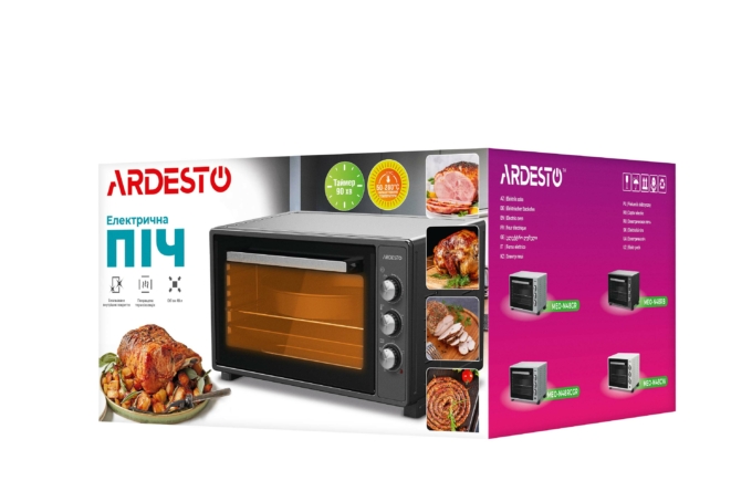 ARDESTO Table oven 1300W, 40L, bottom resistance cover, timer, lamp, turbo fan, black