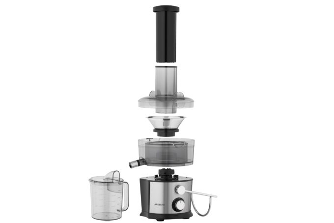 ARDESTO centrifugal juicer, 1100W, bowl-1L, plastic/iron, silver-black