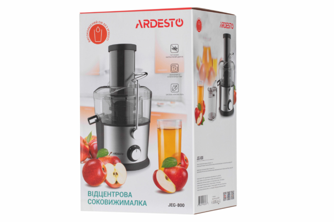 ARDESTO centrifugal juicer, 1100W, bowl-1L, plastic/iron, silver-black