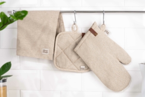 ARDESTO Oven mitten Oliver, beige, 100% cotton (filling batting)