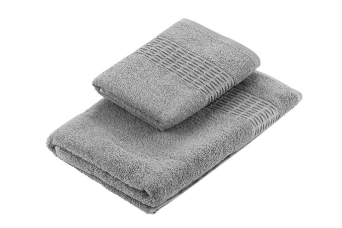 ARDESTO Terry towel set Lotus 2 pcs., 50х90cm, 70х140cm, 100% cotton, grey