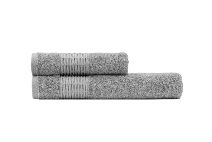 ARDESTO Terry towel set Lotus 2 pcs., 50х90cm, 70х140cm, 100% cotton, grey