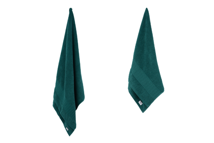 ARDESTO Terry towel set Lotus 2 pcs., 50х90cm, 70х140cm, 100% cotton, emerald