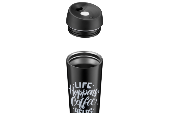 ARDESTO Travel mug Coffee Time 450 ml, s/s, black